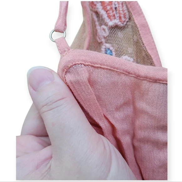 Romantic Pink Anthropologie Cleobella Lace Tiered Mini Dress XS Blush Chic Boho - Picture 8 of 10